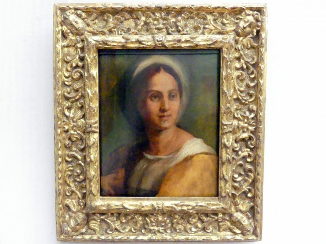 Andrea del Sarto (1512–1529), Bildnis einer jungen Frau (Lucrezia del Fede), Berlin, Gemäldegalerie ("Berliner Wunder"), Kabinett 30, Undatiert, Bild 1/2
