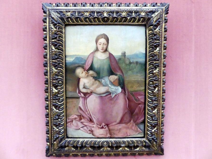 Giorgio da Castelfranco (Giorgione) (1505–1510), Maria mit dem Kind, Berlin, Gemäldegalerie ("Berliner Wunder"), Kabinett 31, Undatiert, Bild 1/3
