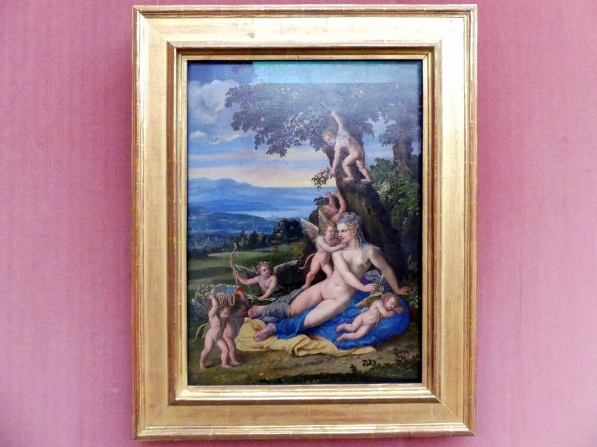 Battista Dossi (Battista de Luteri) (1535), Venus und Amoretten, Berlin, Gemäldegalerie ("Berliner Wunder"), Kabinett 32, Undatiert, Bild 1/2