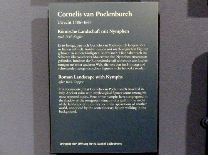 Cornelis van Poelenburgh (1620–1646), Römische Landschaft mit Nymphen, Berlin, Gemäldegalerie ("Berliner Wunder"), Wandelhalle, nach 1645, Bild 2/2