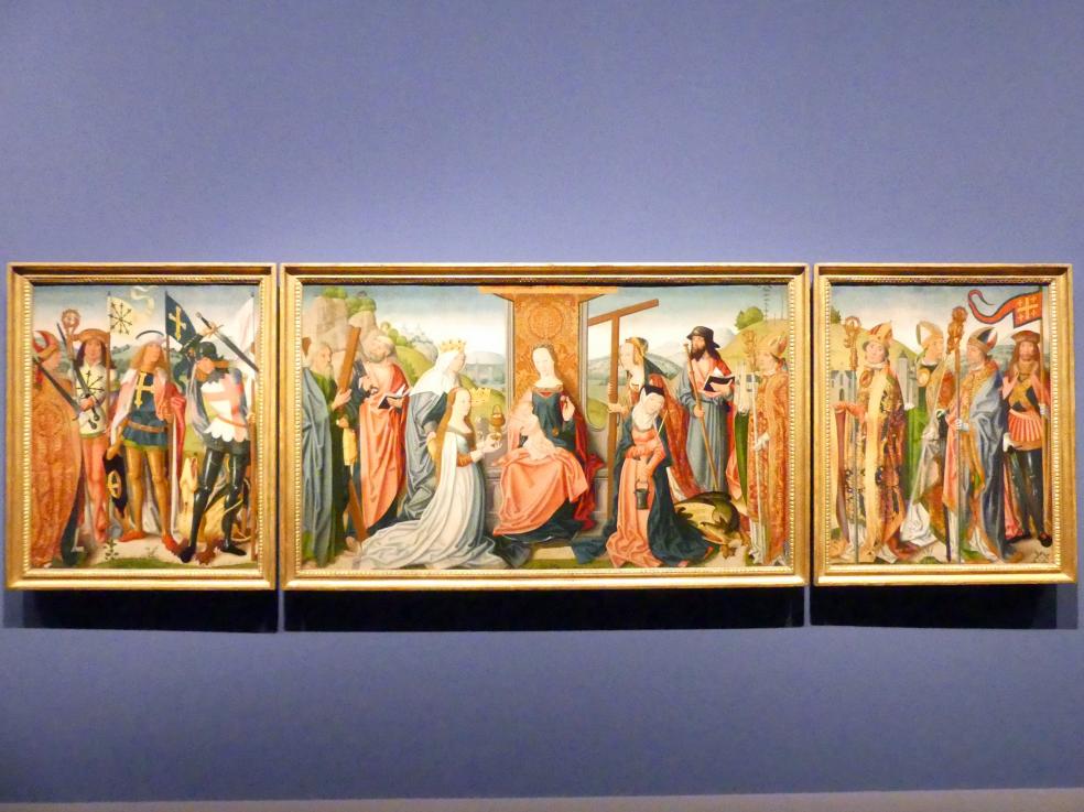 Meister der jüngeren heiligen Sippe (Werkstatt) (1503), Drei Altartafeln, Berlin, Gemäldegalerie ("Berliner Wunder"), Wandelhalle, um 1500–1506, Bild 1/5