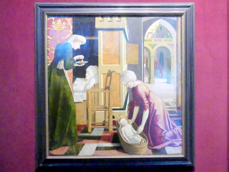 Michael Pacher (1461–1497), Mariä Geburt, Prag, Nationalgalerie im Palais Sternberg, Erdgeschoss, um 1465, Bild 1/2