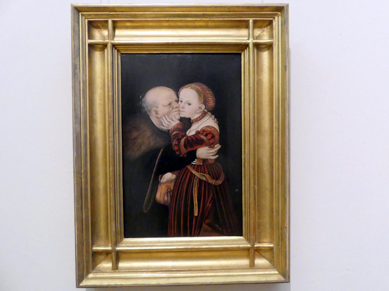 Lucas Cranach der Ältere (1502–1550), Das ungleiche Paar, Prag, Nationalgalerie im Palais Sternberg, Erdgeschoss, um 1530, Bild 1/2