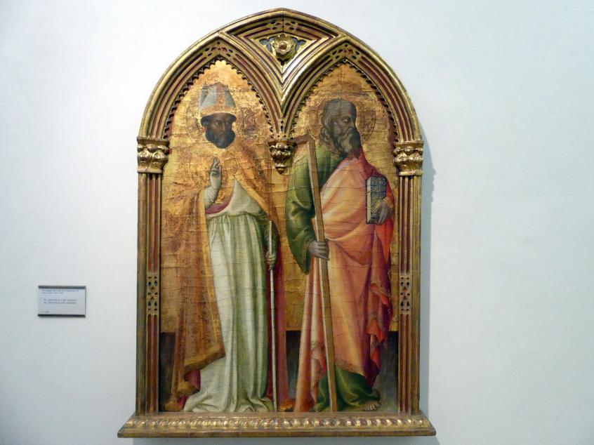 Arcangelo di Cola (1421–1432), Hll. Zenobius von Florenz und Apostel Andreas, Prag, Nationalgalerie im Palais Sternberg, 1. Obergeschoss, Saal 2, Undatiert