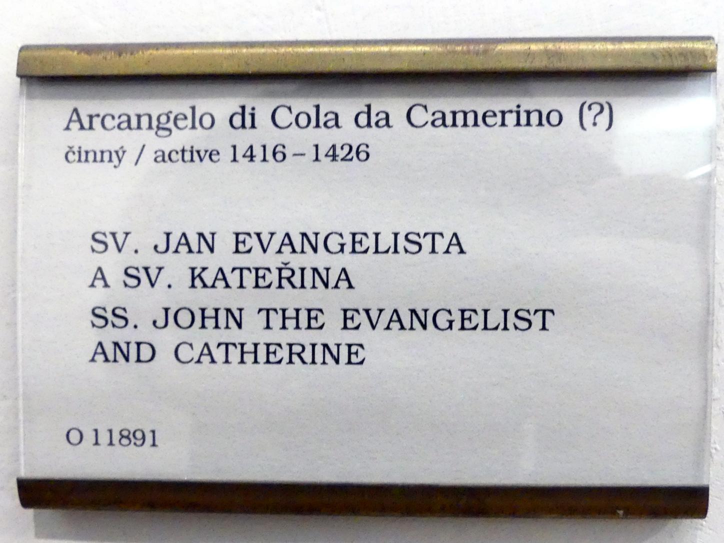 Arcangelo di Cola (1421–1432), Hll. Johannes Evangelist und Katharina von Alexandrien, Prag, Nationalgalerie im Palais Sternberg, 1. Obergeschoss, Saal 2, Undatiert, Bild 2/2
