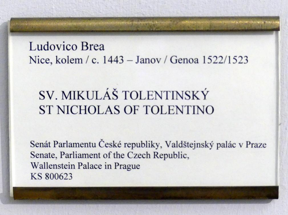 Ludovico Brea (1492), Hl. Nikolaus von Tolentino, Prag, Nationalgalerie im Palais Sternberg, 1. Obergeschoss, Saal 2, Undatiert, Bild 2/3