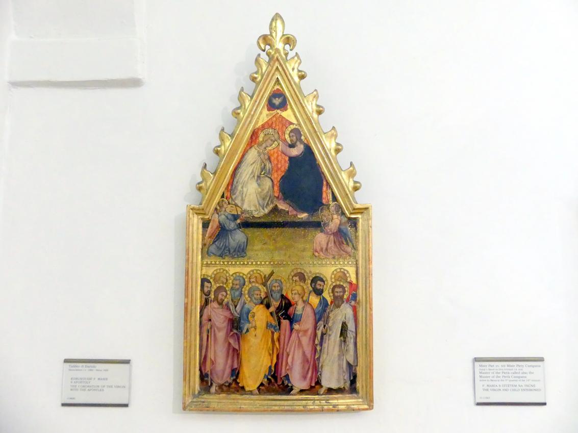 Taddeo di Bartolo (1403–1422), Krönung Mariens mit den zwölf Aposteln, Prag, Nationalgalerie im Palais Sternberg, 1. Obergeschoss, Saal 2, Undatiert, Bild 1/2