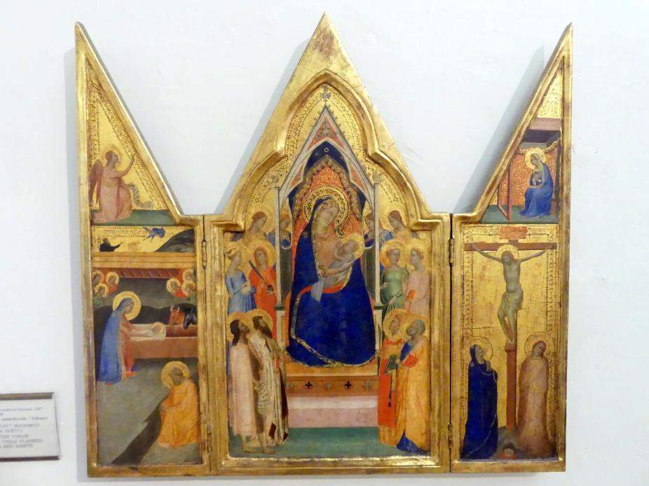 Bernardo Daddi (1332–1342), Triptychon mit der stillenden Gottesmutter, Engeln und Heiligen, Prag, Nationalgalerie im Palais Sternberg, 1. Obergeschoss, Saal 2, Undatiert