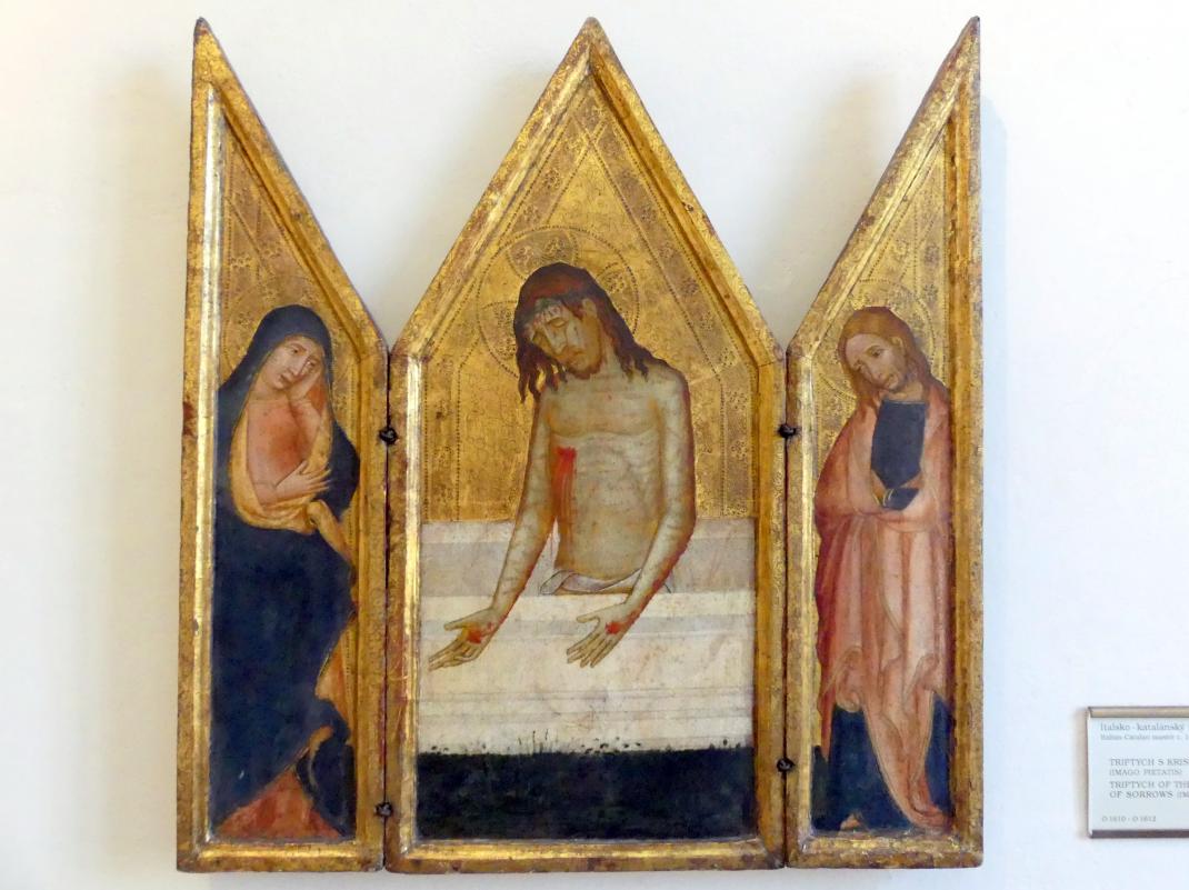 Triptychon mit Christus als Schmerzensmann, Prag, Nationalgalerie im Palais Sternberg, 1. Obergeschoss, Saal 4, um 1400, Bild 1/2
