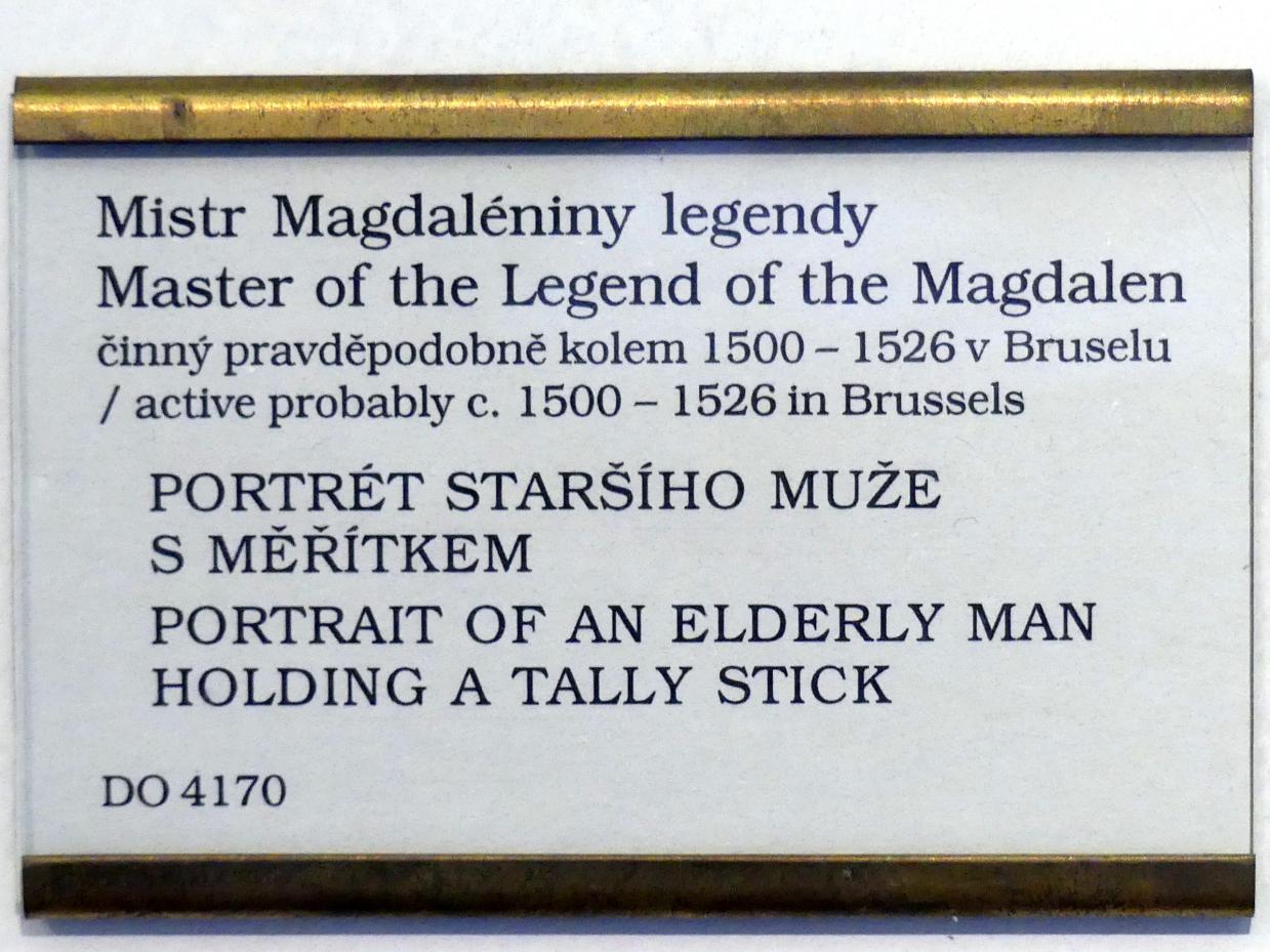 Meister der Magdalenen-Legende (1480–1516), Portrait eines älteren Mannes mit Zählstock, Prag, Nationalgalerie im Palais Sternberg, 1. Obergeschoss, Saal 10, Undatiert, Bild 2/2