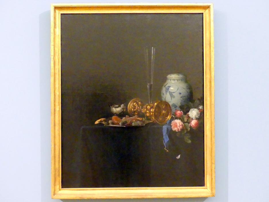 Simon Luttichuys (1649–1655), Stillleben mit goldenem Kelch und Rosen, Prag, Nationalgalerie im Palais Sternberg, 2. Obergeschoss, Saal 2, 1649, Bild 1/2