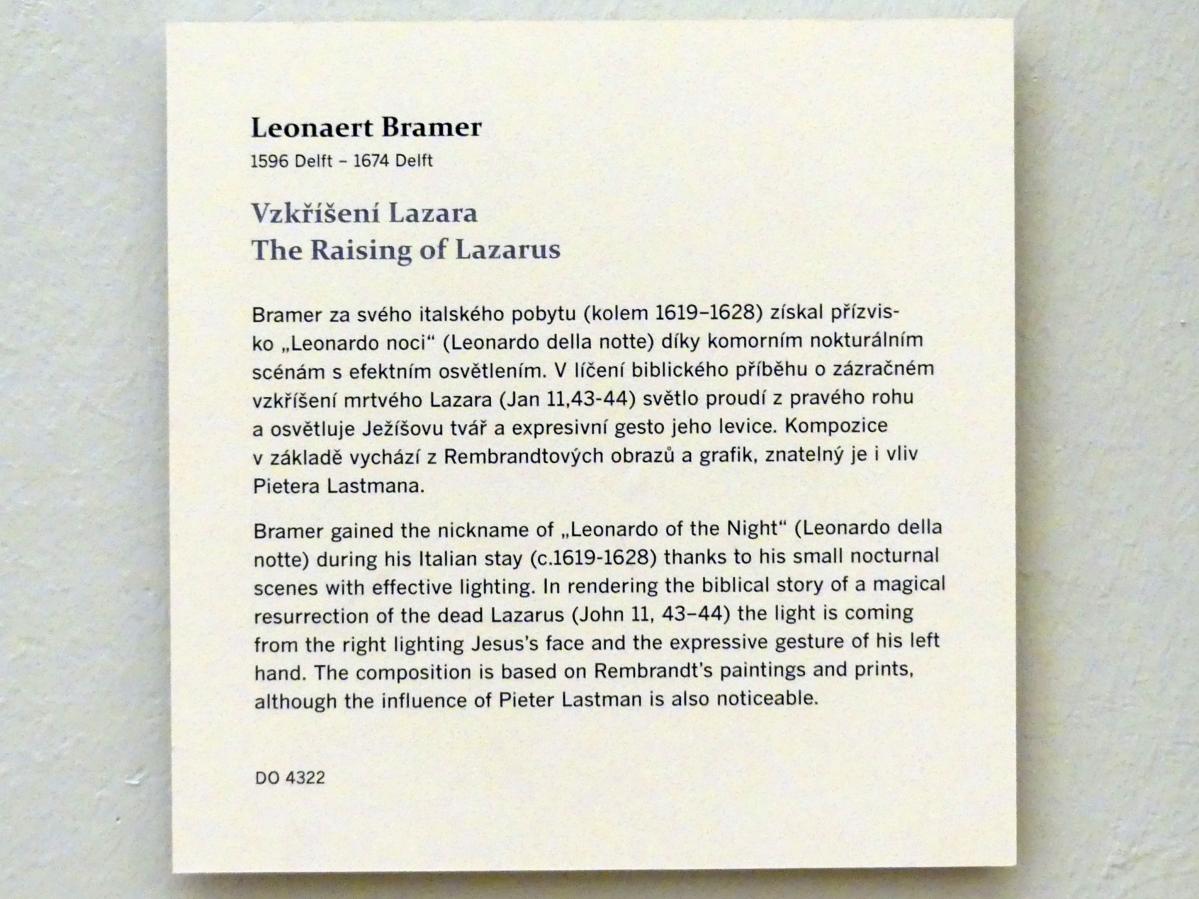 Leonaert Bramer (1635), Auferweckung des Lazarus, Prag, Nationalgalerie im Palais Sternberg, 2. Obergeschoss, Saal 3, Undatiert, Bild 2/2