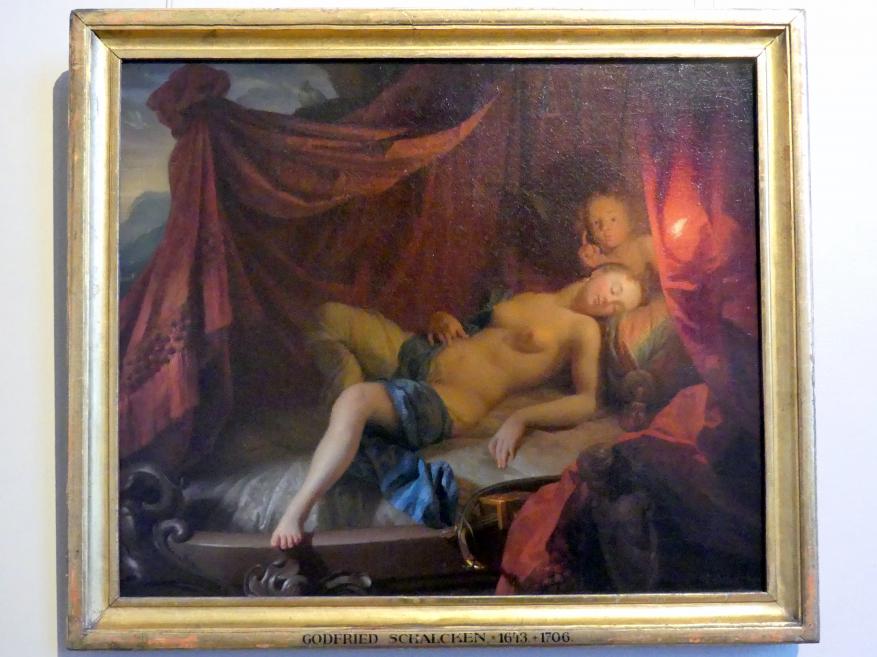Godefridus Schalcken (Godfried Schalcken) (1665–1692), Schlafende Venus mit Amor, Prag, Nationalgalerie im Palais Sternberg, 2. Obergeschoss, Saal 4, Undatiert