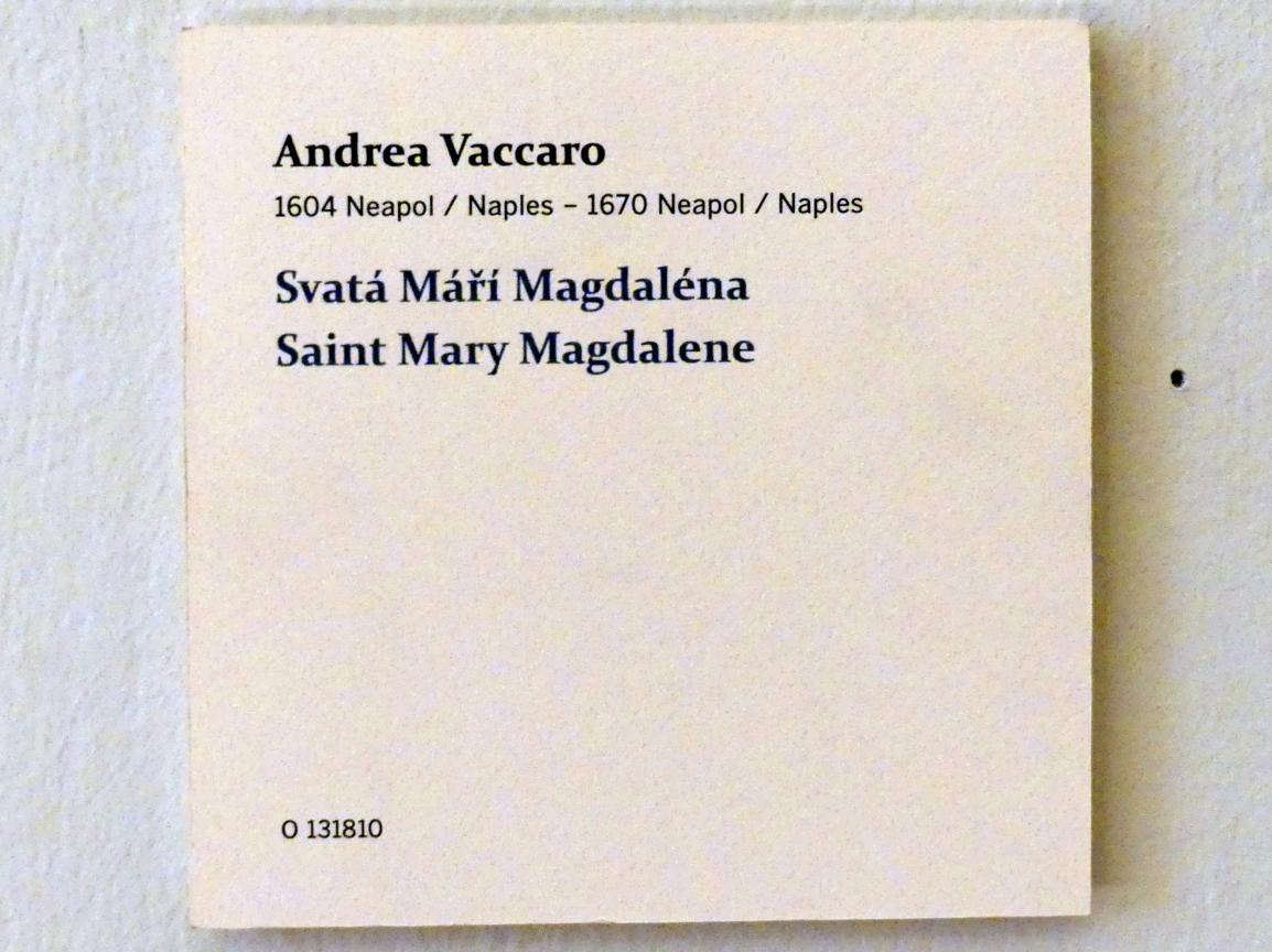 Andrea Vaccaro (1637), Hl. Maria Magdalena, Prag, Nationalgalerie im Palais Sternberg, 2. Obergeschoss, Saal 7, Undatiert, Bild 2/2