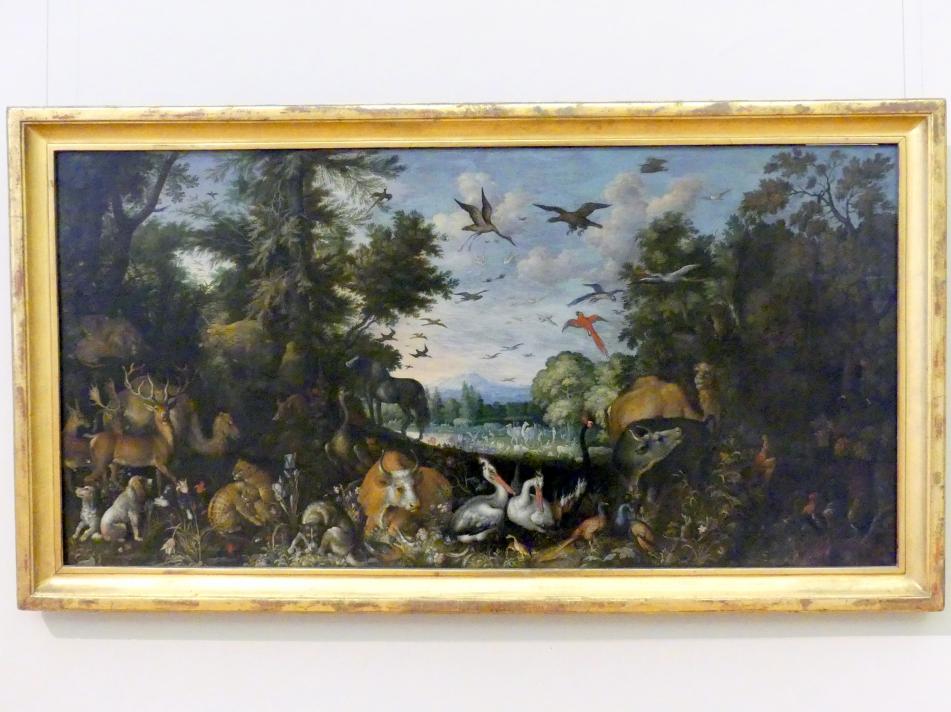 Roelant Savery (1602–1634), Garten von Eden, Prag, Nationalgalerie im Palais Sternberg, 2. Obergeschoss, Saal 11, 1618, Bild 1/2