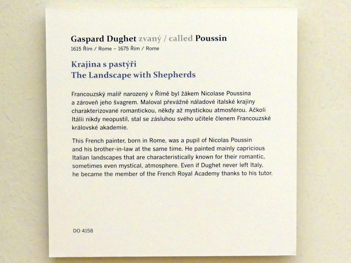 Gaspard Poussin (Gaspard Dughet) (1639–1663), Landschaft mit Hirten, Prag, Nationalgalerie im Palais Sternberg, 2. Obergeschoss, Saal 15, Undatiert, Bild 2/2