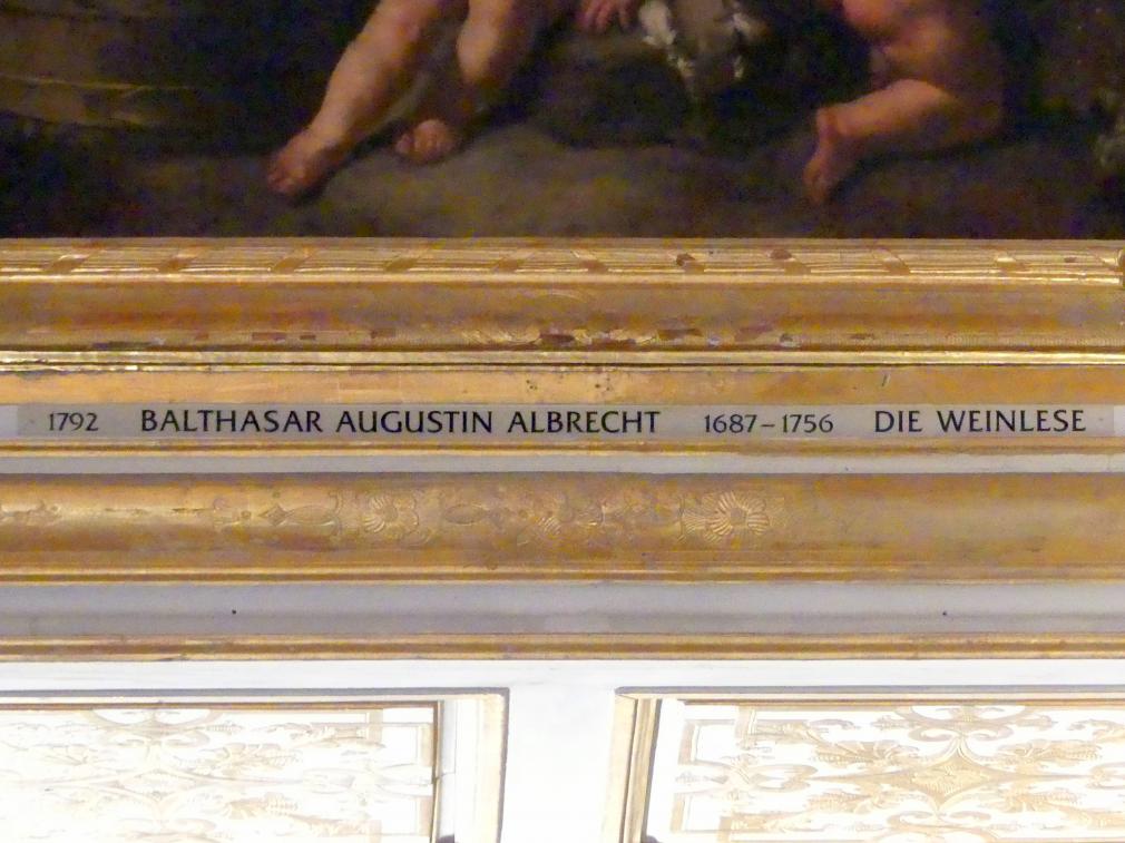 Balthasar Augustin Albrecht (1763), Die Weinlese, Schleißheim, Staatsgalerie im Neuen Schloss, Audienzzimmer im Paradeappartement des Kurfürsten, Undatiert, Bild 2/2