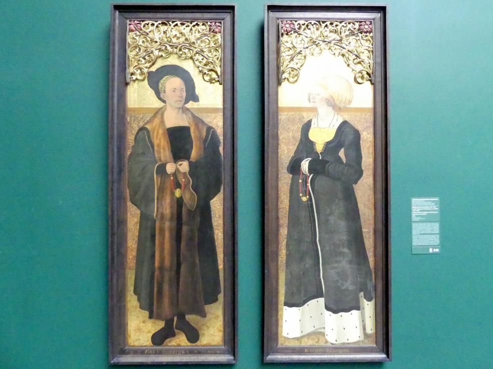 Meister der Stalburg-Bildnisse (1504), Bildnisse des Claus Stalburg (1469-1524) und der Margarete Stalburg, geb. vom Rhein (1484-1550), Frankfurt am Main, Städel Museum, 2. Obergeschoss, Saal 2, 1504