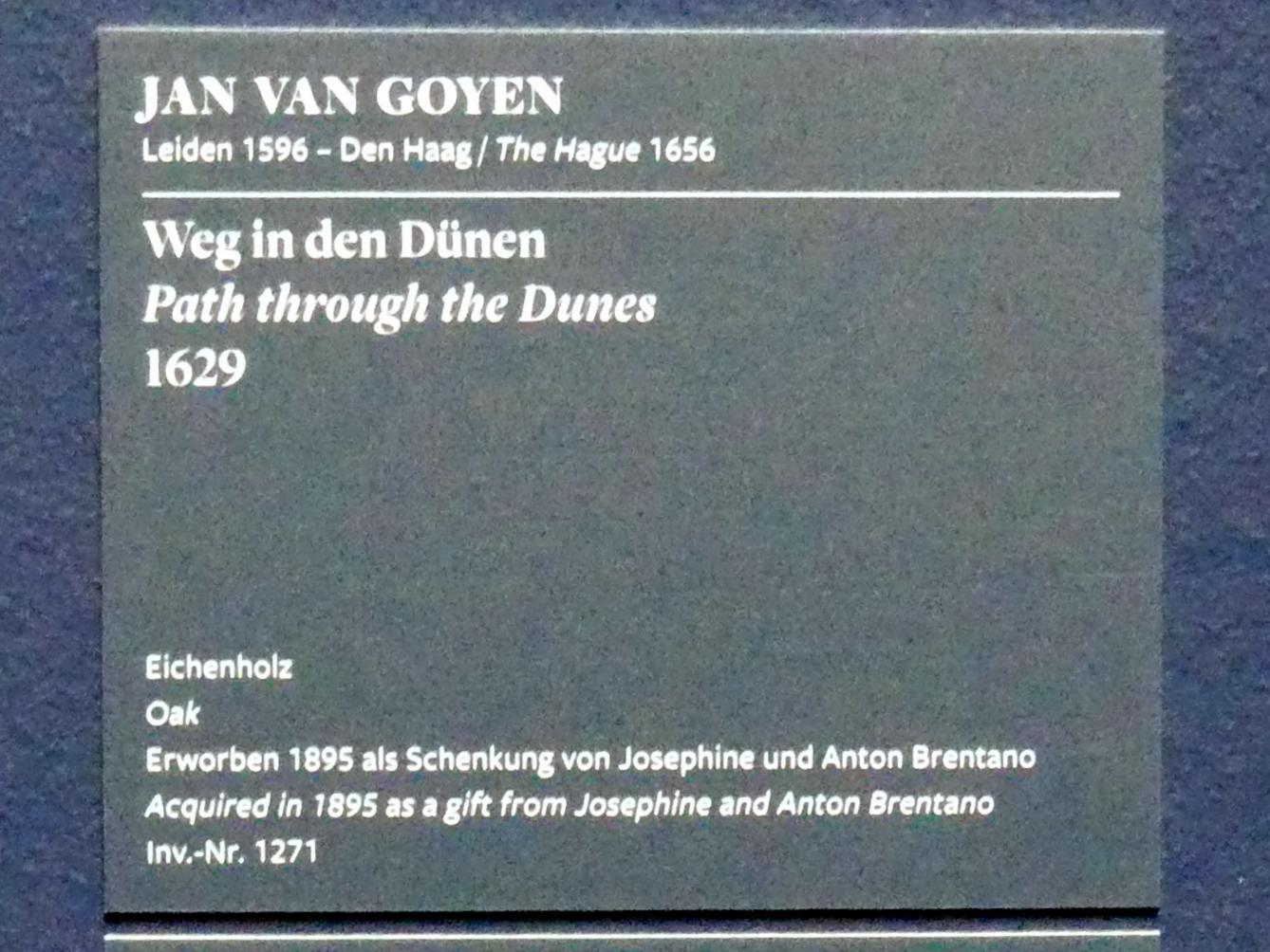 Jan van Goyen (1621–1657), Weg in den Dünen, Frankfurt am Main, Städel Museum, 2. Obergeschoss, Saal 7, 1629, Bild 2/4