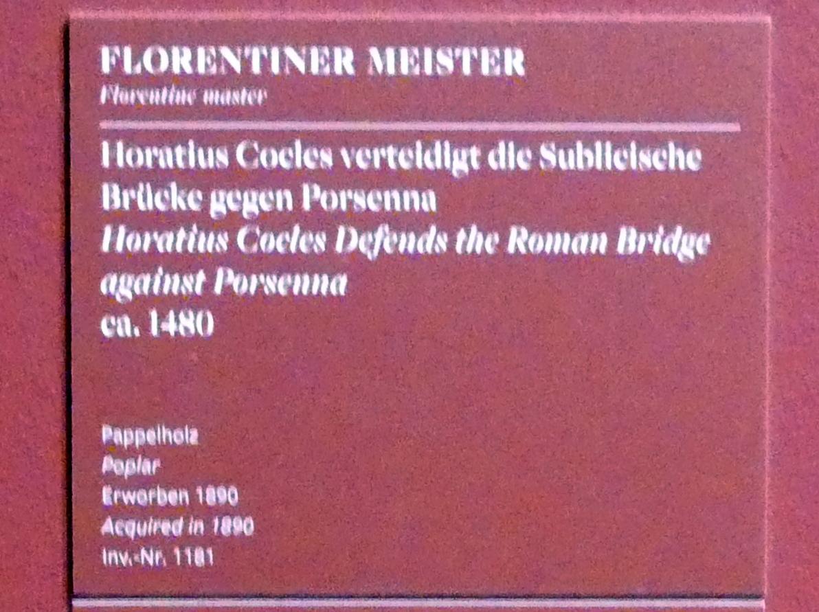 Horatius Cocles verteidigt die Sublicische Brücke gegen Porsenna, Frankfurt am Main, Städel Museum, 2. Obergeschoss, Saal 13, um 1480, Bild 2/4