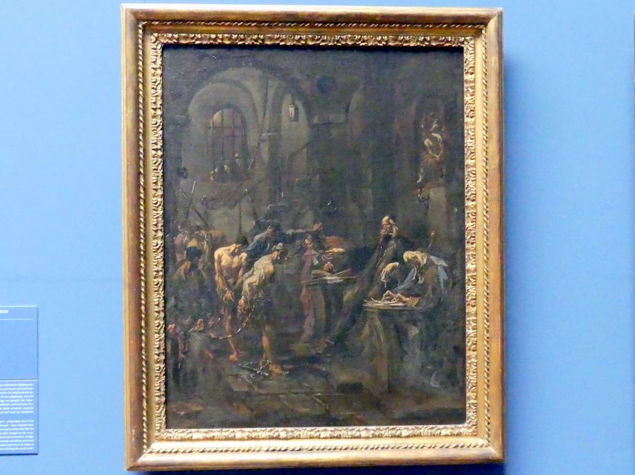 Alessandro Magnasco (1690–1737), Peinliches Verhöhr / Folterszene, Frankfurt am Main, Städel Museum, 2. Obergeschoss, Saal 14, um 1727–1730, Bild 2/4