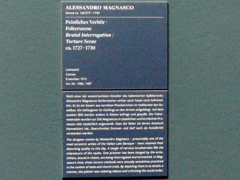 Alessandro Magnasco (1690–1737), Peinliches Verhöhr / Folterszene, Frankfurt am Main, Städel Museum, 2. Obergeschoss, Saal 14, um 1727–1730, Bild 4/4