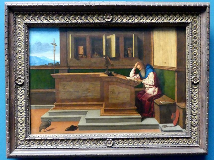 Vincenzo Catena (1510–1526), Der heilige Hieronymus im Studierzimmer, Frankfurt am Main, Städel Museum, 2. Obergeschoss, Saal 15, um 1513–1515, Bild 1/2
