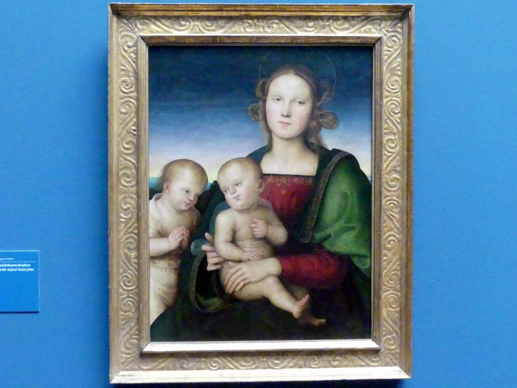 Pietro Perugino (Pietro di Cristoforo Vannucci) (1474–1517), Madonna mit Kind und Johannesknaben, Frankfurt am Main, Städel Museum, 2. Obergeschoss, Saal 15, um 1495–1500, Bild 1/2