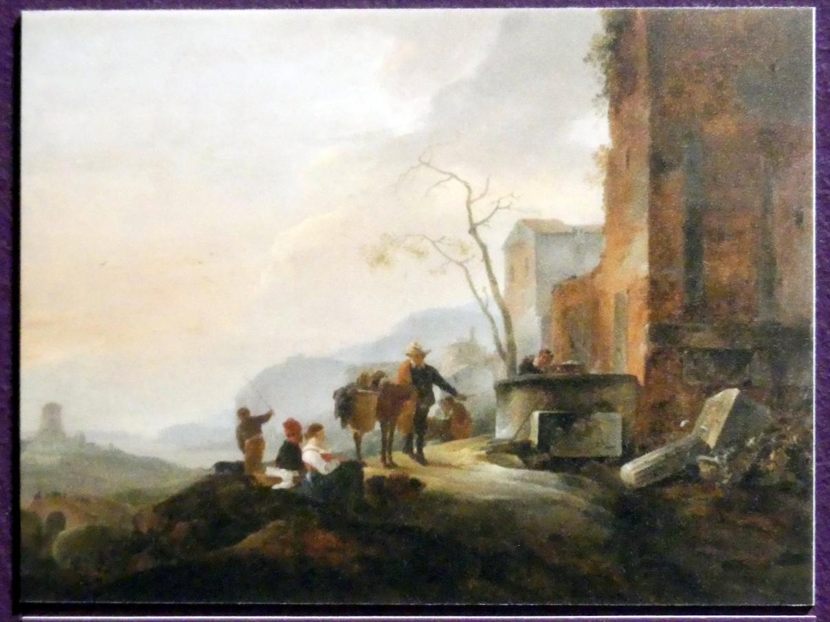 Thomas Wyck (Wijck) (1647–1665), Italienische Landschaft mit Figuren an einem Brunnen, Frankfurt am Main, Städel Museum, 2. Obergeschoss, Saal 20, um 1645–1650, Bild 1/3