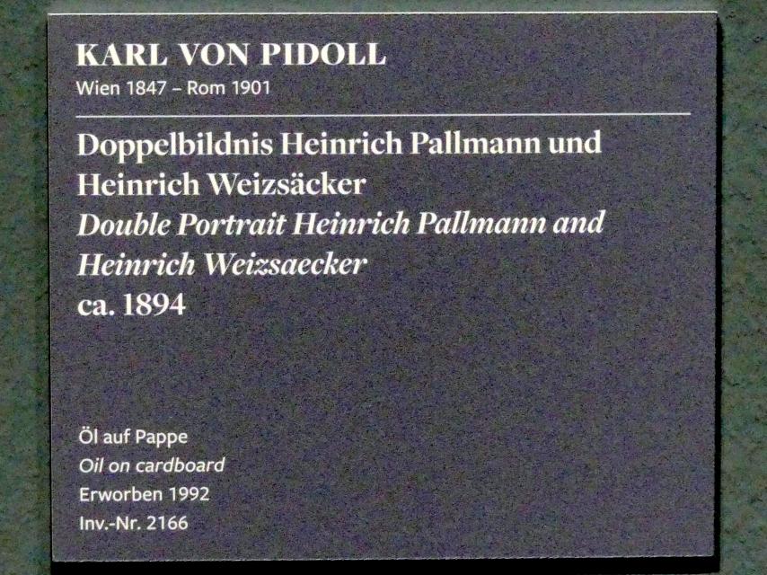 Karl von Pidoll (1894), Doppelbildnis Heinrich Pallmann und Heinrich Weizsäcker, Frankfurt am Main, Städel Museum, 1. Obergeschoss, Saal 8, um 1894, Bild 2/2