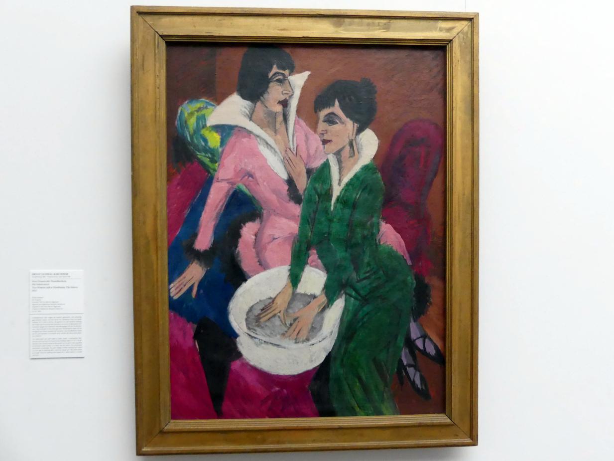 Ernst Ludwig Kirchner (1904–1933), Zwei Frauen mit Waschbecken; Die Schwestern, Frankfurt am Main, Städel Museum, 1. Obergeschoss, Saal 11, 1913, Bild 1/2