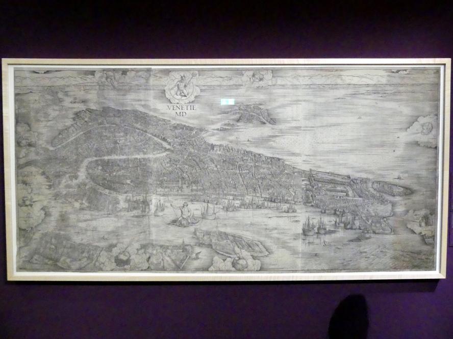 Jacopo de' Barbari (1495–1504), Ansicht von Venedig, Frankfurt, Städel, Ausstellung "Tizian und die Renaissance in Venedig" vom 13.02. - 26.05.2019, Teil 1, Raum 1, 1498–1500, Bild 1/3