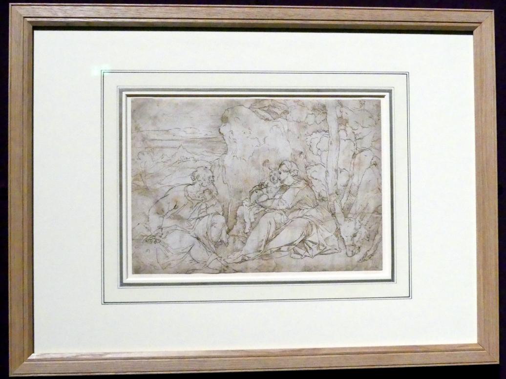 Jacopo Palma il Vecchio (Jacomo Nigretti de Lavalle) (1500–1526), Ruhe auf der Flucht nach Ägypten, Frankfurt, Städel, Ausstellung "Tizian und die Renaissance in Venedig" vom 13.02. - 26.05.2019, Teil 1, Raum 2, um 1515–1525
