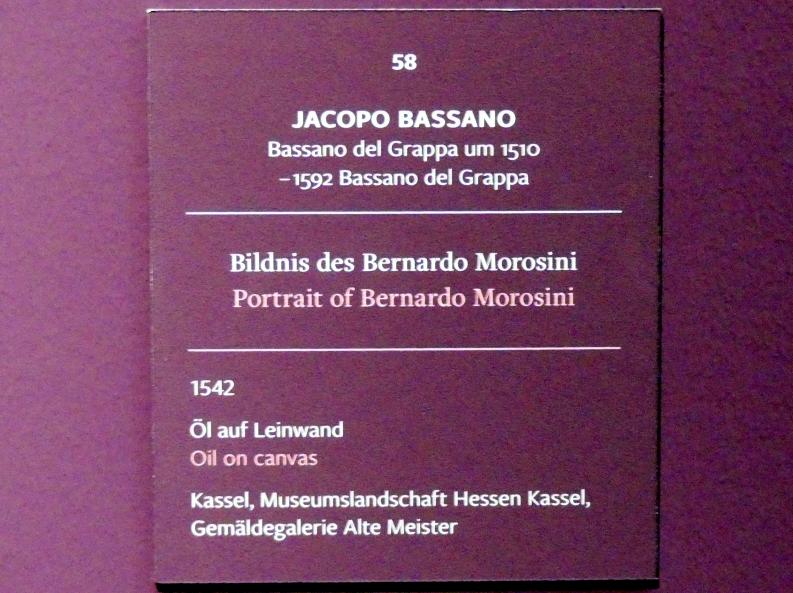 Jacopo Bassano (da Ponte) (1539–1590), Bildnis des Bernardo Morosini, Frankfurt, Städel, Ausstellung "Tizian und die Renaissance in Venedig" vom 13.02. - 26.05.2019, Teil 2, Raum 1, 1542, Bild 2/2