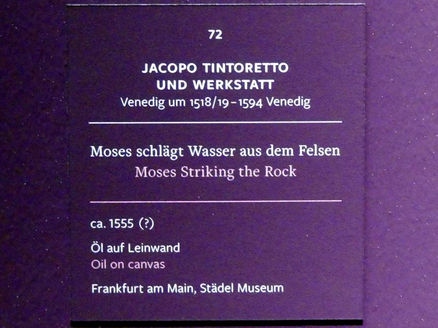 Tintoretto (Jacopo Robusti) (1540–1590), Moses schlägt Wasser aus dem Felsen, Frankfurt, Städel, Ausstellung "Tizian und die Renaissance in Venedig" vom 13.02. - 26.05.2019, Teil 2, Raum 2, um 1555, Bild 2/2
