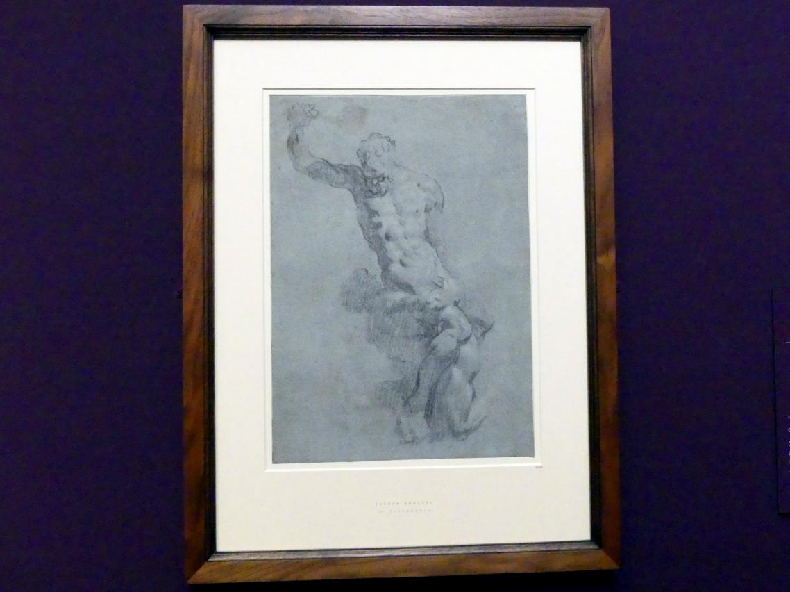 Tintoretto (Jacopo Robusti) (1540–1590), Studie nach einem Modell nach Michelangelos Samson-Gruppe, Frankfurt, Städel, Ausstellung "Tizian und die Renaissance in Venedig" vom 13.02. - 26.05.2019, Teil 2, Raum 3, um 1540–1590