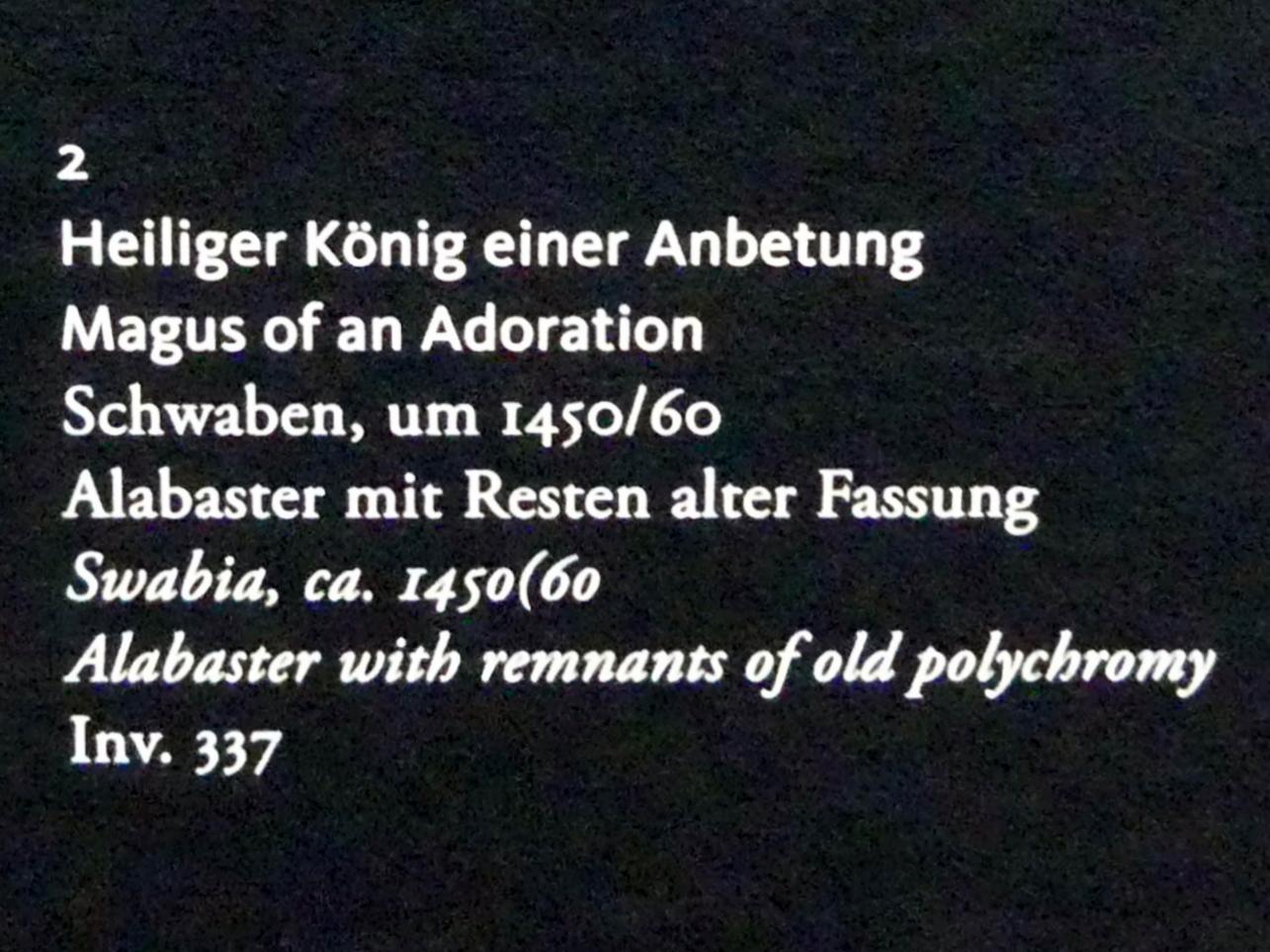Heiliger König einer Anbetung, Frankfurt am Main, Liebieghaus Skulpturensammlung, Mittelalter 3 - große Kunst im kleinen Format, um 1450–1460, Bild 3/3