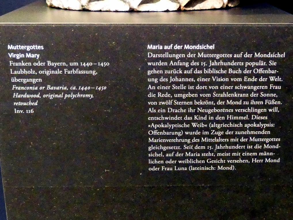 Maria mit Kind, Frankfurt am Main, Liebieghaus Skulpturensammlung, Mittelalter 4 - neue Ansätze, um 1440–1450, Bild 2/2