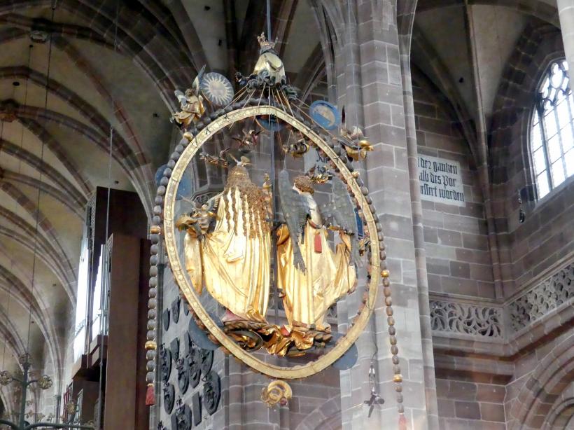 Veit Stoß (1495–1524), Engelsgruß im Rosenkranz, Nürnberg, Kirche St. Lorenz, 1517–1518, Bild 4/5