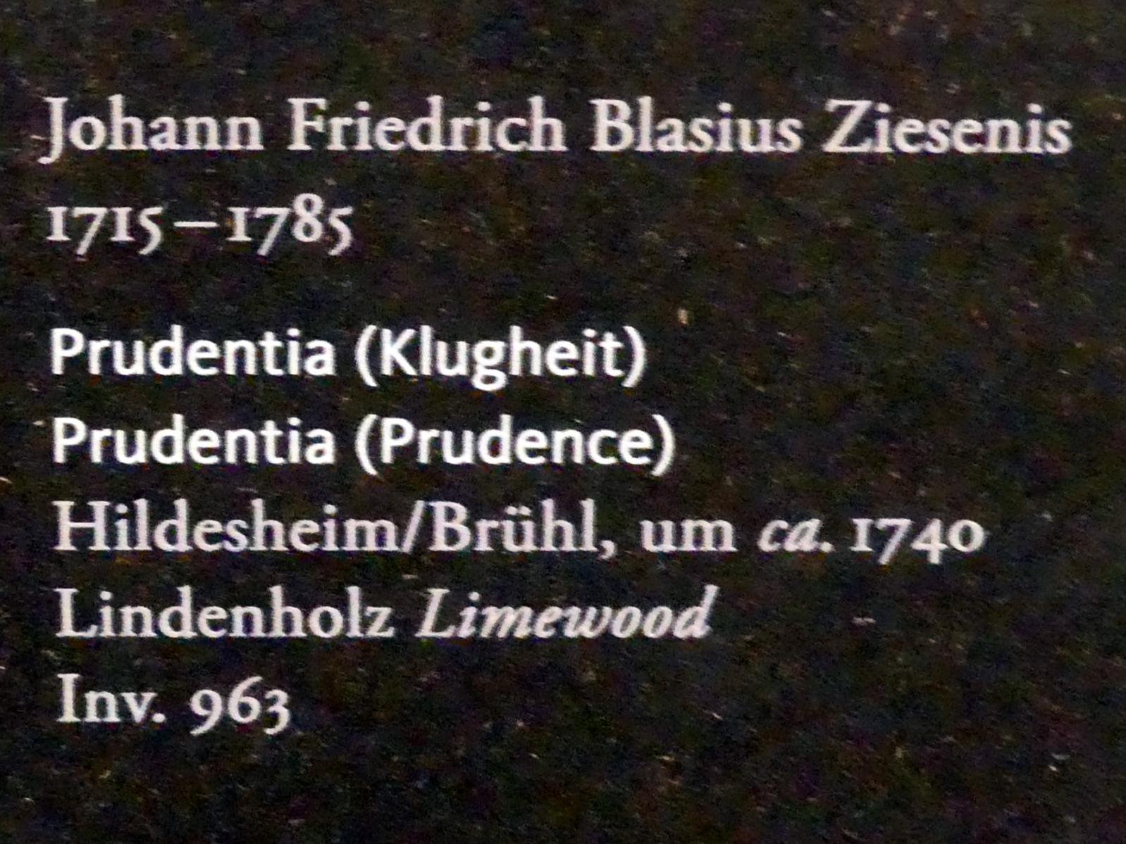 Johann Friedrich Blasius Ziesenis (1740), Prudentia (Klugheit), Frankfurt am Main, Liebieghaus Skulpturensammlung, Rokoko - mehr Licht, um 1740, Bild 2/2