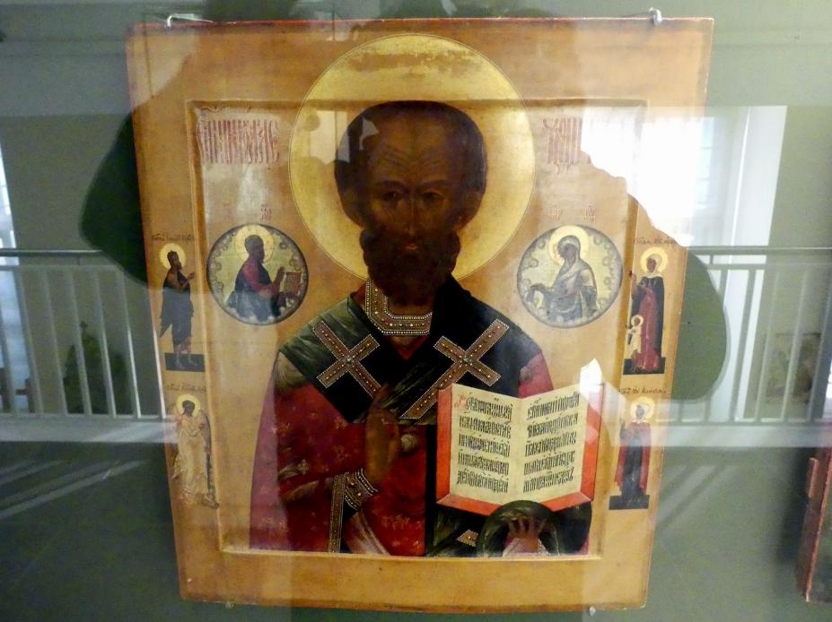 Heiliger Nikolaus Bischof von Myra, Frankfurt am Main, Ikonen-Museum, Obergeschoss, Ende 19. Jhd., Bild 1/2