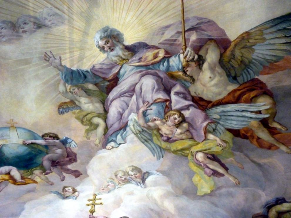 Johann Michael Rottmayr (1674–1730), Kuppelfresko und vier Gewölbefresken der Kreuzarme, Wien, Kirche St. Karl Borromäus ('Wiener Karlskirche'), 1725–1730, Bild 7/17