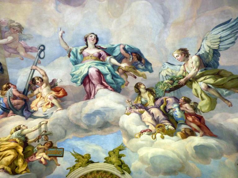 Johann Michael Rottmayr (1674–1730), Kuppelfresko und vier Gewölbefresken der Kreuzarme, Wien, Kirche St. Karl Borromäus ('Wiener Karlskirche'), 1725–1730, Bild 9/17