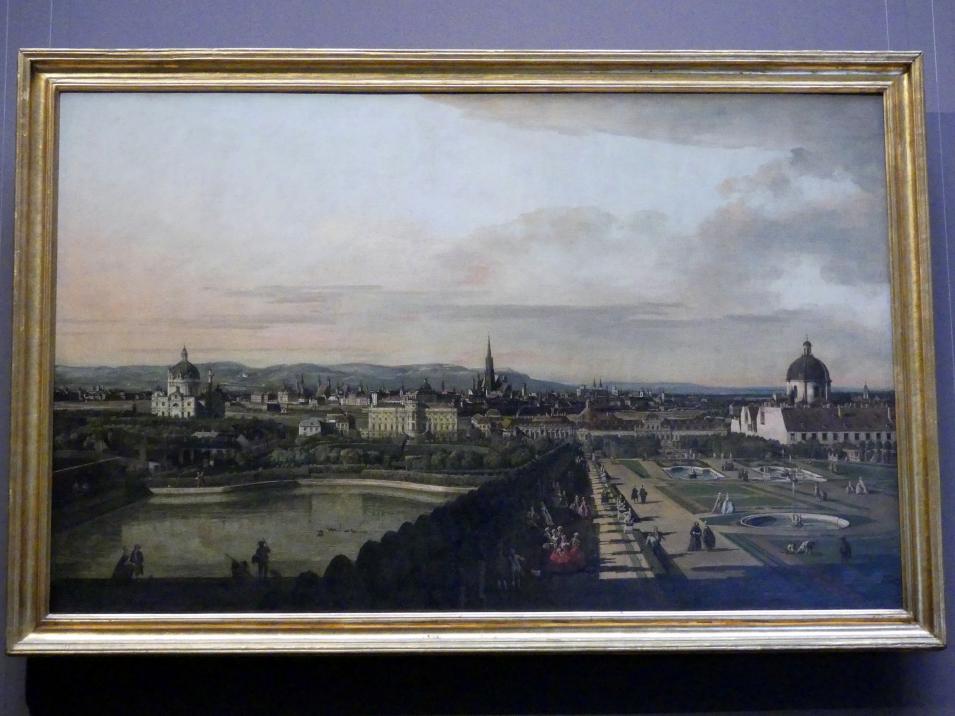 Bernardo Bellotto (Canaletto) (1738–1779), Wien, vom Belvedere aus gesehen, Wien, Kunsthistorisches Museum, Saal VII, 1758–1761, Bild 1/2