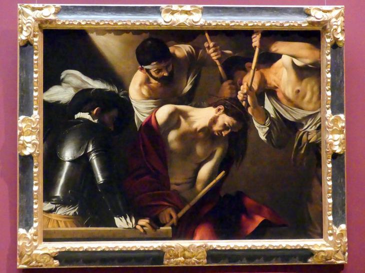 Michelangelo Merisi da Caravaggio (1594–1610), Dornenkrönung, Wien, Kunsthistorisches Museum, Saal V, um 1603, Bild 1/2