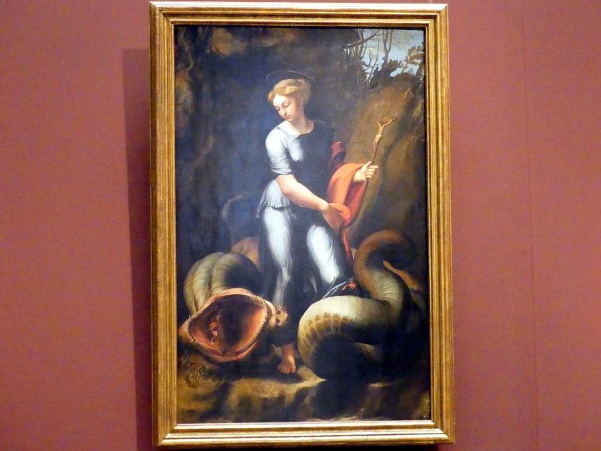Raffael (Raffaello Sanzio da Urbino, Raffaello Santi) (1501–1519), Hl. Margarete, Wien, Kunsthistorisches Museum, Saal III, um 1518, Bild 1/2