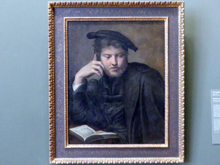 Parmigianino (Girolamo Francesco Maria Mazzola) (1519–1539), Bildnis eines Mannes mit Buch, Wien, Kunsthistorisches Museum, Kabinett 3, um 1525–1526, Bild 1/2