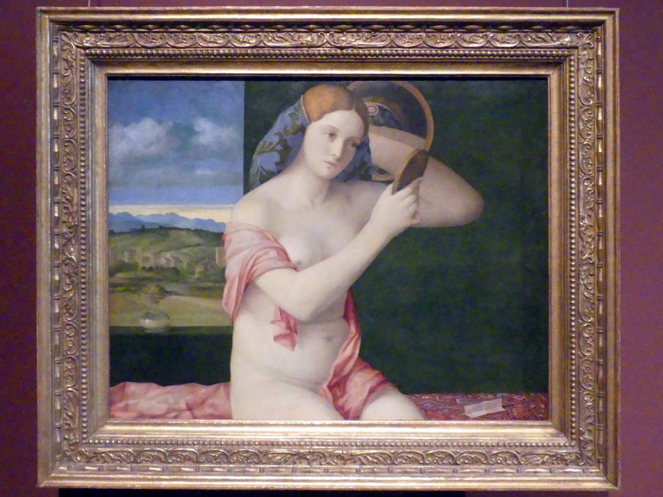 Giovanni Bellini (1452–1515), Junge Frau bei der Toilette, Wien, Kunsthistorisches Museum, Kabinett 4, 1515, Bild 1/2