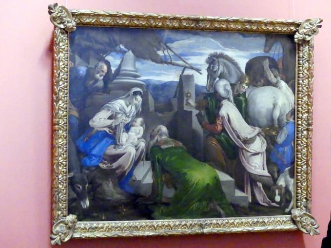 Jacopo Bassano (da Ponte) (1539–1590), Anbetung der Könige, Wien, Kunsthistorisches Museum, Kabinett 8, um 1555–1560, Bild 1/2