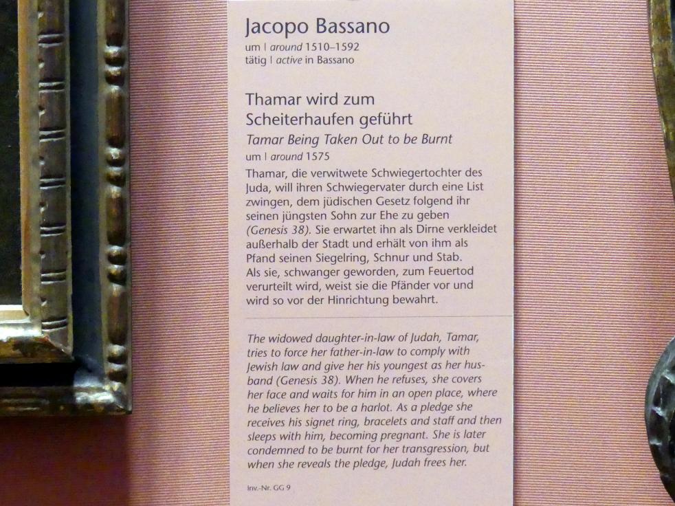 Jacopo Bassano (da Ponte) (1539–1590), Thamar wird zum Scheiterhaufen geführt, Wien, Kunsthistorisches Museum, Kabinett 9, um 1575, Bild 2/2